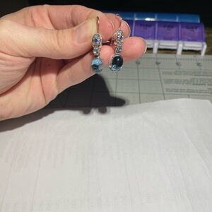 Elegant Blue and Silver Drop Earrings